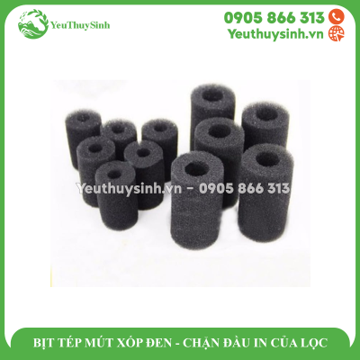 BỊT TÉP MÚT XỐP ĐEN - CHẶN ĐẦU IN CỦA LỌC
