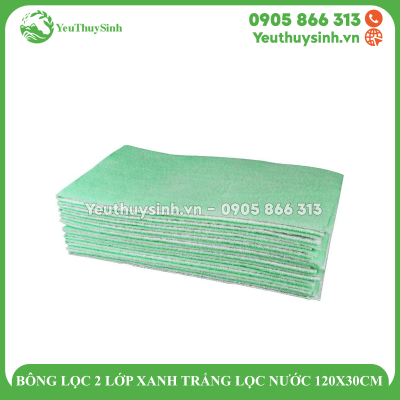 BÔNG LỌC 2 LỚP XANH TRẮNG LỌC NƯỚC 120X30CM