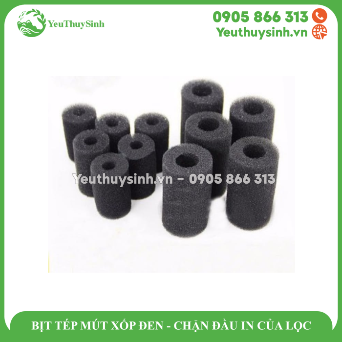 BỊT TÉP MÚT XỐP ĐEN - CHẶN ĐẦU IN CỦA LỌC